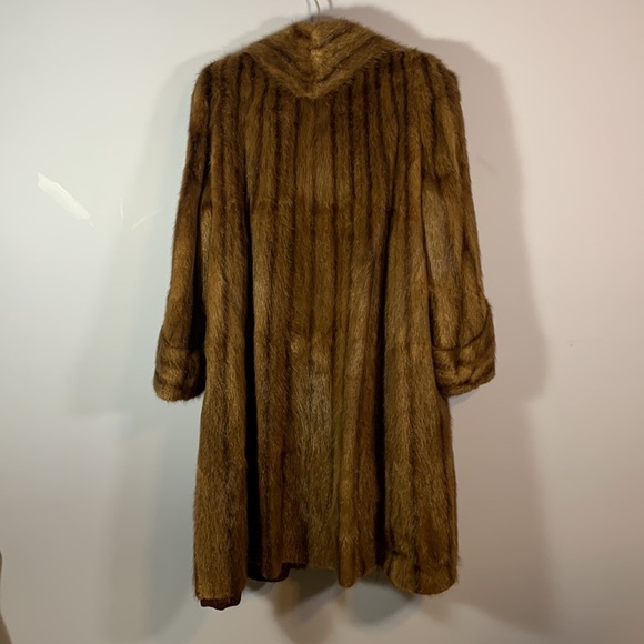 Clearfield furs mink long dress coat natural Demi buff brown size large 10 - Picture 6 of 14